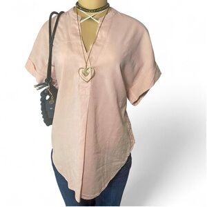 Original Nicole Miller Blush Linen-Blend Tunic – Size M